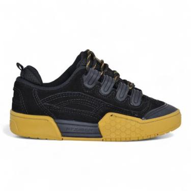 Imagem de Tenis QIX Hexagon Couro Camurça Streetwear Skate Masculino, Preto, 43