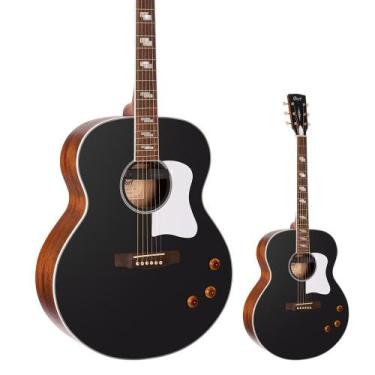 Imagem de Violão Elétrico Jumbo Cort CJ RETRO VBM Preto com Bag e Pré Fishman
