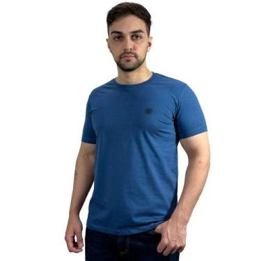 Imagem de Camiseta Masculina Basica Azul Jeans Dawson New, Azul, Aco, M