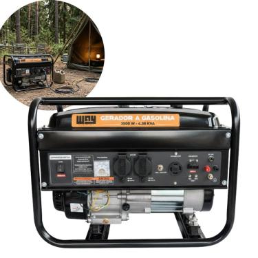 Imagem de Gerador de Energia Gasolina 3500W 4 Tempos 4.38 Kva Monofasico 110V 220V Way Iwfg011