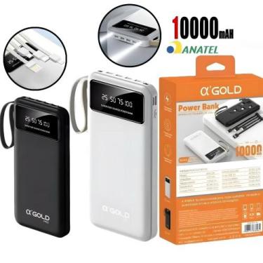 Imagem de Carregador Portátil 4 Saídas Visor e Lanterna 10000mAh A'Gold BTE-18A