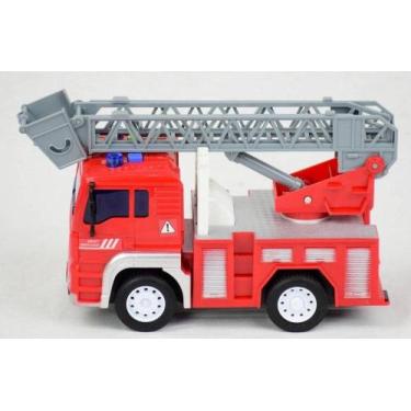 Imagem de Caminhão Bombeiro Carrinho Emergência Som E Luzes Infantil - BBR TOYS