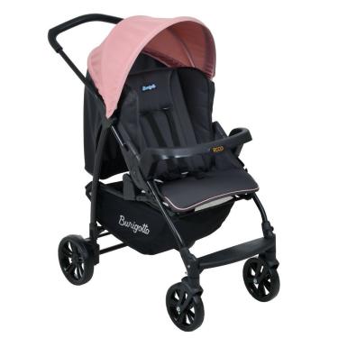 Imagem de Carrinho de Bebê para Passeio Ecco Berço de 0 Até 15kg Dobrável Cinza com Rosa Burigotto