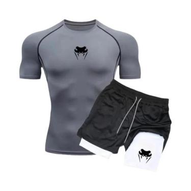 Imagem de Conjunto De Fitness Masculino De Secagem Rápida Com Camiseta De Manga 