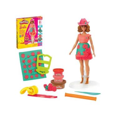 Imagem de Boneca Barbie Play-Doh Arranjos e Franjas  - com 3 Potes de massinha H
