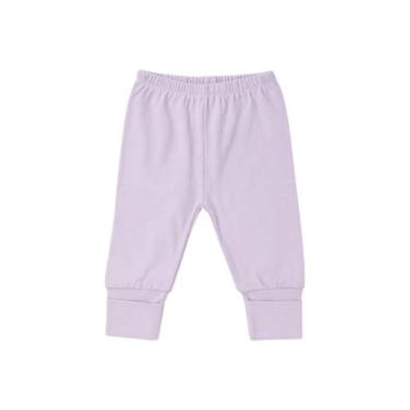 Imagem de Calça Bebês Infantil Vira Pé 100% Algodão Suedine Liso Cores - Alyath,
