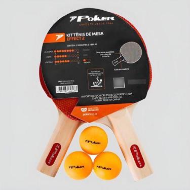 Imagem de Kit Tênis Mesa Poker Effect 2 (2 Raquetes/3 Bolas) Cod:17223