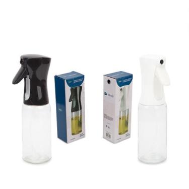 Imagem de Kit 2 Porta Azeite De Vidro 210ml Borrifador Spray Ravi, Branco e Pret