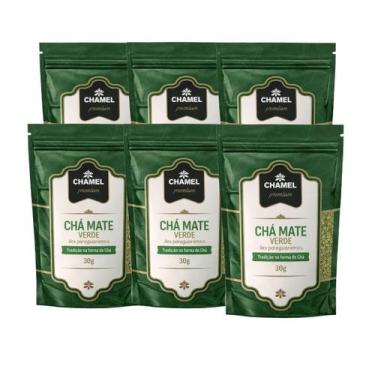 Imagem de Kit 6 Pacote de Chá Mate Verde Premium Chamel 30g