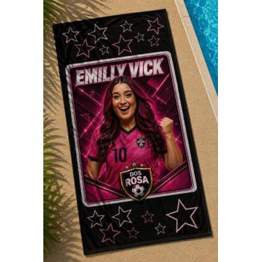 Imagem de Toalha Rosa Infantil Femina Com Estampa Vick Youtubers e Tecido Algodã