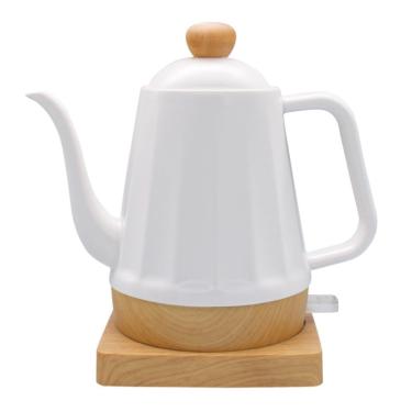 Imagem de Chaleira Elétrica Tuut Elegance 1000W 1,2L Porcelana Plástico Branco Amadeirado 220V
