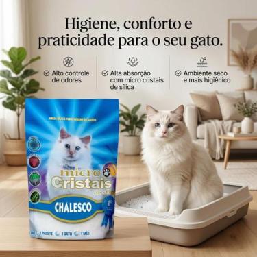 Imagem de Areia Higiênica Chalesco Micro Cristais Sílica 1,8kg