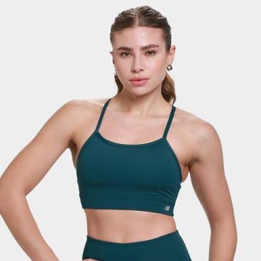 Imagem de Top New Balance Basic Yoga Feminino, Verde militar, P
