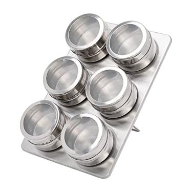 Imagem de Jogo de 6 Porta Condimentos Inox com Suporte Retangular Mimo Style Prata