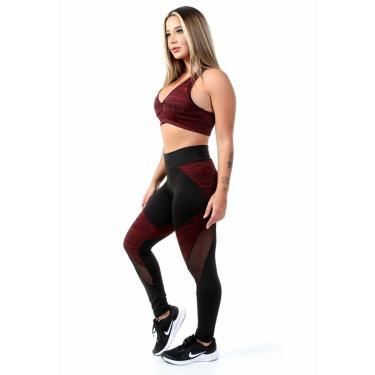 Imagem de Conjunto Legging Detalhe em Tule Risca Fitness + Top S/bojo-Feminino
