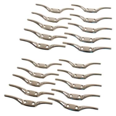 Imagem de Paracord Planet Gancho de corda – Ferragens banhadas a níquel, resistente à ferrugem e à corrosão – Enrolador de mastro (11 cm, 20 unidades)