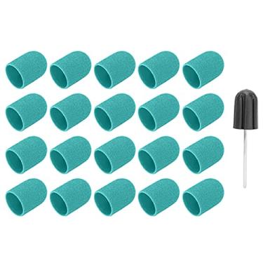 Imagem de Cabeça para lixar unhas, faixa para lixar unhas fácil de instalar 0,6 x 2,5 cm com eixo para moer (verde)