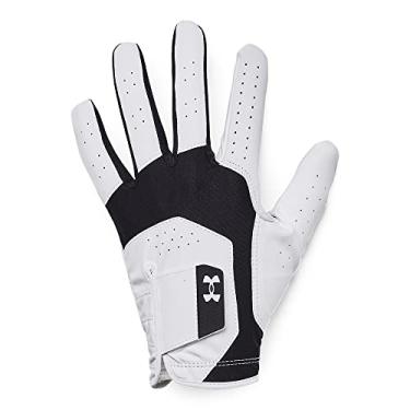 Imagem de Under Armour Luva de golfe masculina Iso-Chill, preta (001)/branca, cadete grande para mão esquerda