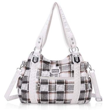 Imagem de Angel Barcelo Bolsa Hobo para mulheres, bolsa transversal e bolsas de ombro, G - branco, Large