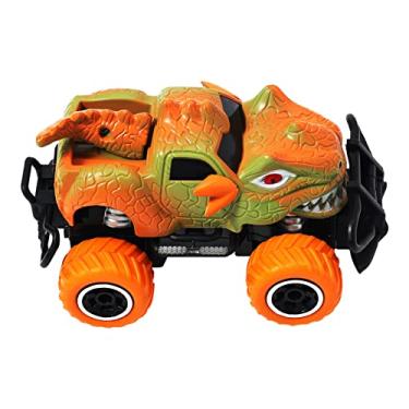 Imagem de Carro de brinquedo infantil com controle remoto, 4 rodas em forma de dinossauro dirigindo veículos off-road, presentes ideais para crianças (laranja, tamanho único)