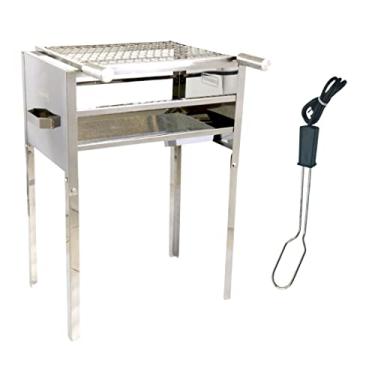 Imagem de Churrasqueira Inox 81cm Com Acendedor Elétrico Carvão 220v