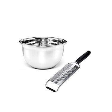 Imagem de Tigela Bowl Aço Inox Escovado 3L e Ralador 1 Face Preto