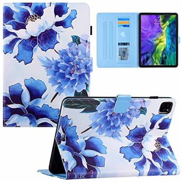 Imagem de KYJX Capa para tablet iPad Pro de 11,0 polegadas 2021/2020/2018, capa para tablet de couro PU com suporte fino de seda para iPad Air 4ª geração de 10,9 polegadas 2020 (orquídeas)