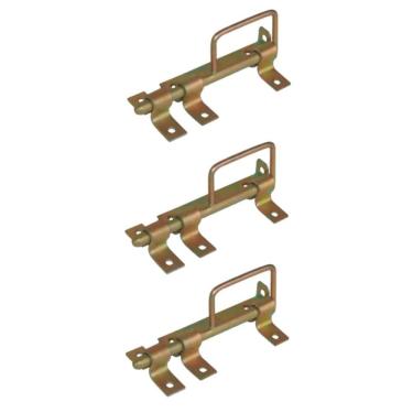 Imagem de Kit 3 Trincos com Alça Portão Porteira Aço Bicromado 180mm