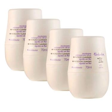 Imagem de Desodorante Antitranspirante Roll-On Algodão em Flor Tododia - 70ml (KIT COM 04)