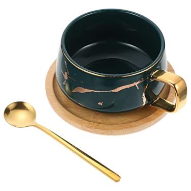 Imagem de 1 Conjunto Caneca De Mármore Jogo De Xícaras De Porcelana Caneca De Ceramica Xícara De Café Verde Com Xícara De Chá De Ceramica Bandeja Manual Cerâmica Escritório