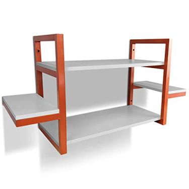 Imagem de Prateleira Dupla Cali Nicho De Parede Design Industrial Cobre/Branca