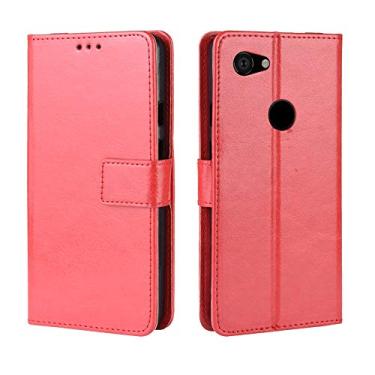 Imagem de YUNCHAO Caixa de telefone Retro Horse Textura Horizontal Caso de Couro para Google Pixel 3xl Lite, com titular e slots de cartão e quadro de fotos capa para celular