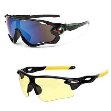 Imagem de Kit 2 Óculos Esportivo Espelhado + Noturno Lentes Amarelas