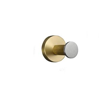 Imagem de Conjunto de acessórios de banheiro escovado e dourado para montagem em parede, gancho de roupão, suporte de papel, suporte de escova de banheiro, conjuntos de ferragens de banho, gancho de roupão