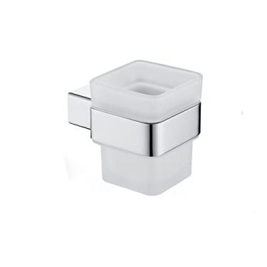 Imagem de Escova de dentes de ouro escovado porta-copos com copo de vidro porta-copos de aço inoxidável acessórios para banheiro cromado preto, porta-copos a5