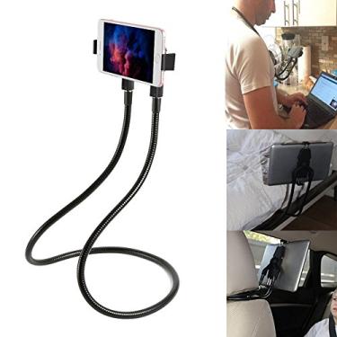 Imagem de Suporte de telefone com gola redonda vertical e gola de ganso horizontal sem as mãos – para celular, tablet, iPad, Kindle, iPhone, Samsung, e outros dispositivos de smartphone com suporte de vários ângulos