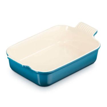 Imagem de Travessa Retangular de Cerâmica Heritage 26 cm Deep Teal Le Creuset