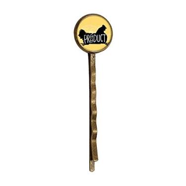 Imagem de Bobby Pin de cabelo de metal retrô natural com contorno de galinha preta