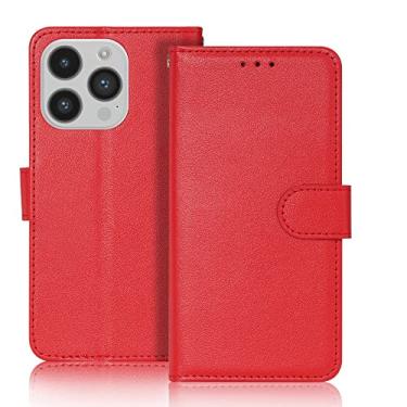 Imagem de Capa protetora de couro para iPhone 14 13 12 Mini 11 Pro Max X XR XS Max 7 8 6 6s Plus 5 5s SE 2020 Stand Flip Wallet Case, vermelho, para iPhone X