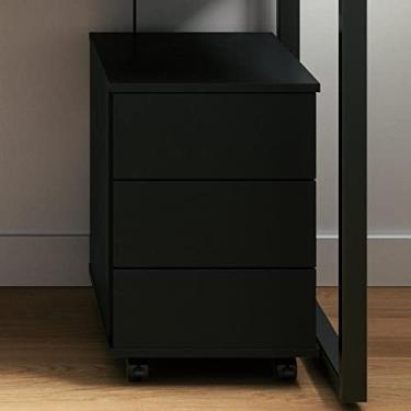 Imagem de Gaveteiro Volante 3 Gavetas Home Office Pandin Móveis Preto