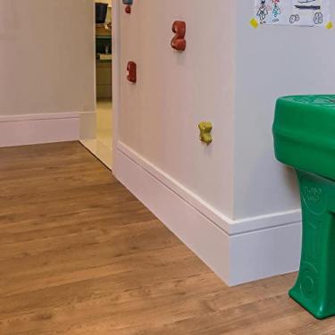 Imagem de Kit 10 Rodapés Mdf 1003 Moldufama 15mmx10cmx240cm Branco