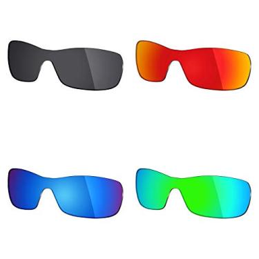 Imagem de Lentes de substituição polarizadas para óculos de sol Oakley Batwolf da Mryok 4 pares – preto discreto/vermelho fogo/azul gelo/verde esmeralda