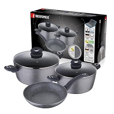 Imagem de Bergner Conjunto de panelas de indução de alumínio forjado de 5 peças, Orion, cinza