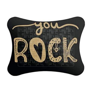 Imagem de You Rock Gold Citação de escrita à mão, moldura de papel jogo de quebra-cabeça para casa