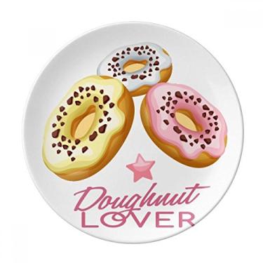 Imagem de Rosquinha de sobremesa ocidental, prato decorativo de porcelana salver talheres, prato de jantar