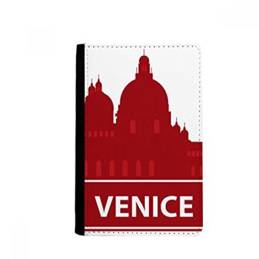Imagem de Carteira Venice Italy com estampa de ponto de referência vermelho para passaporte Notecase Burse carteira porta-cartões