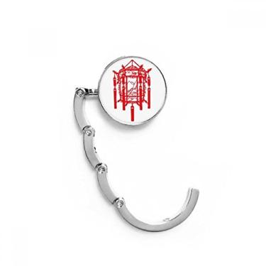 Imagem de Gancho de mesa de corte de papel chinês da Red Lantern com fecho decorativo dobrável