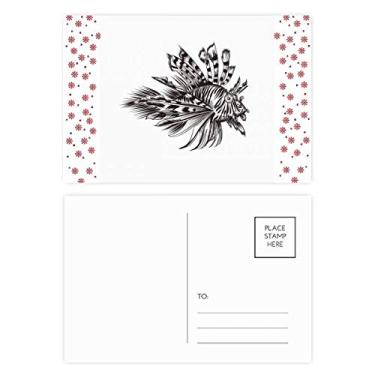 Imagem de Marine Life Ilustração Peixe Preto Natal Flor Celebração Cartão Postal Blessing Mailing Card