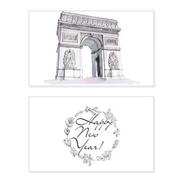 Imagem de Arc De Triomph em Paris, França, Ano Novo, Festival, Cartão de felicitações, Bless Message Present