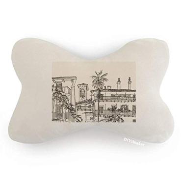 Imagem de DIYthinker Almofada para apoio de cabeça com estampa de paisagem de cidade, decoração de pescoço e apoio de cabeça
